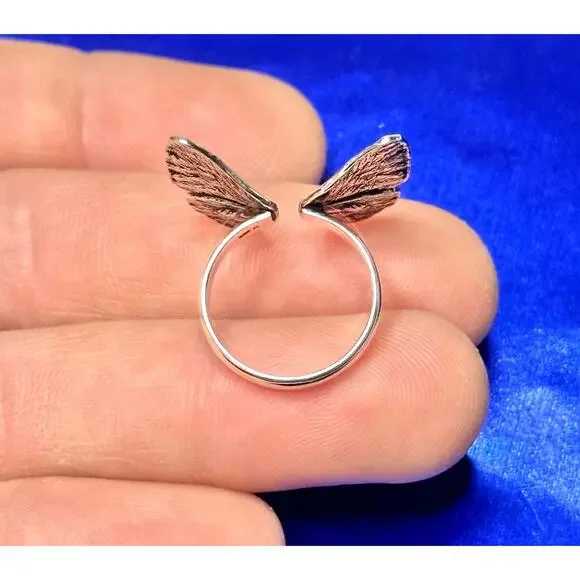 Sterling Silver Adjustable Butterfly Wing Ring